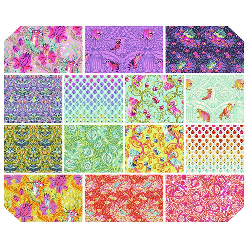 TULA PINK TINY BEASTS & TRUE COLORS 10” Squares, 100% Cotton, Toad Hollow Fabrics