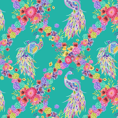 PEACOCK ARGYLE from the Anisa Collection from Blank Quilting, Toad Hollow Fabrics