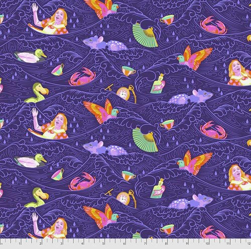 SEA OF TEARS - DAYDREAM - Curiouser and Curiouser by Tula Pink, Alice in Wonderland, 100% Cotton, Toad Hollow Fabrics