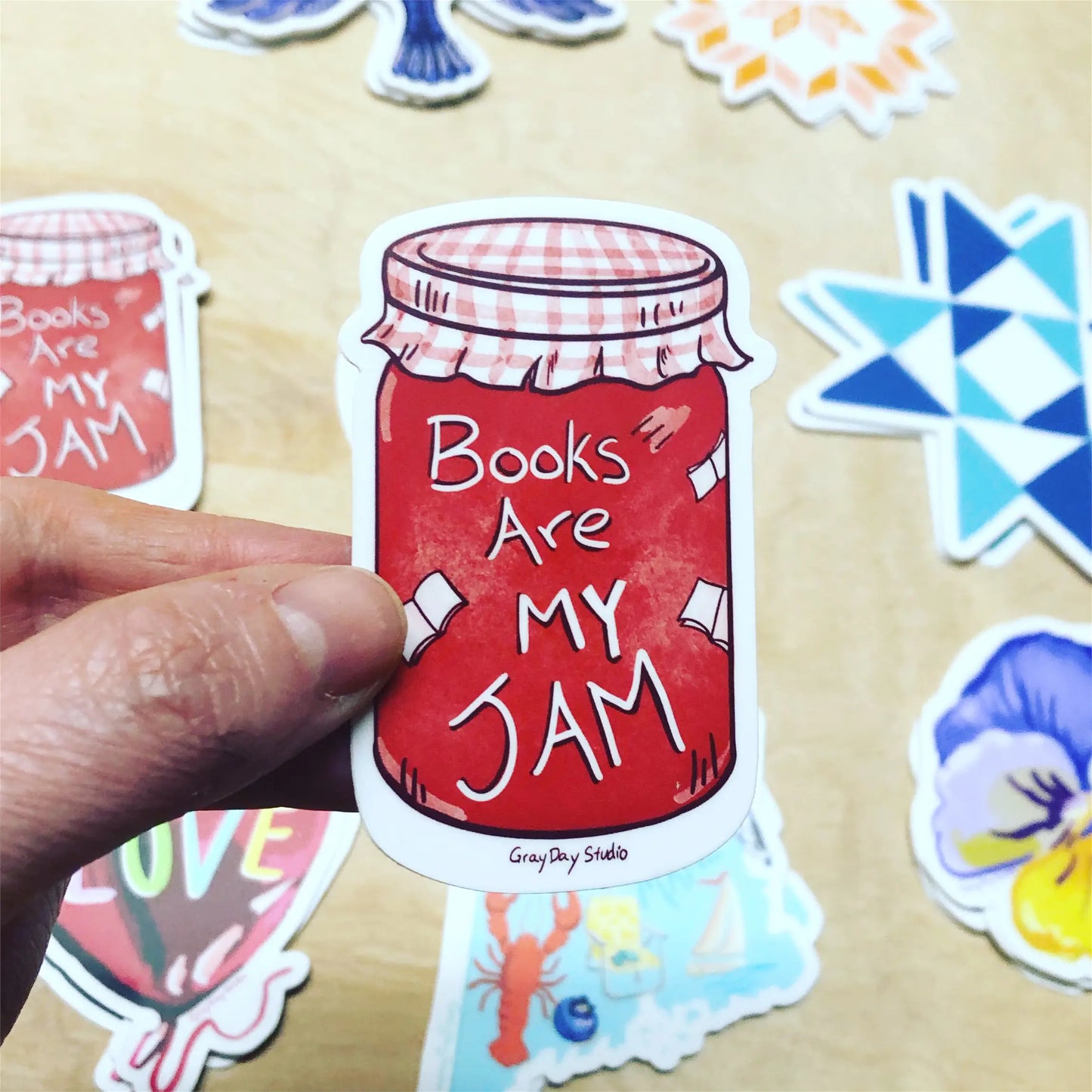 BOOKS ARE MY JAM Vinyl Sticker
