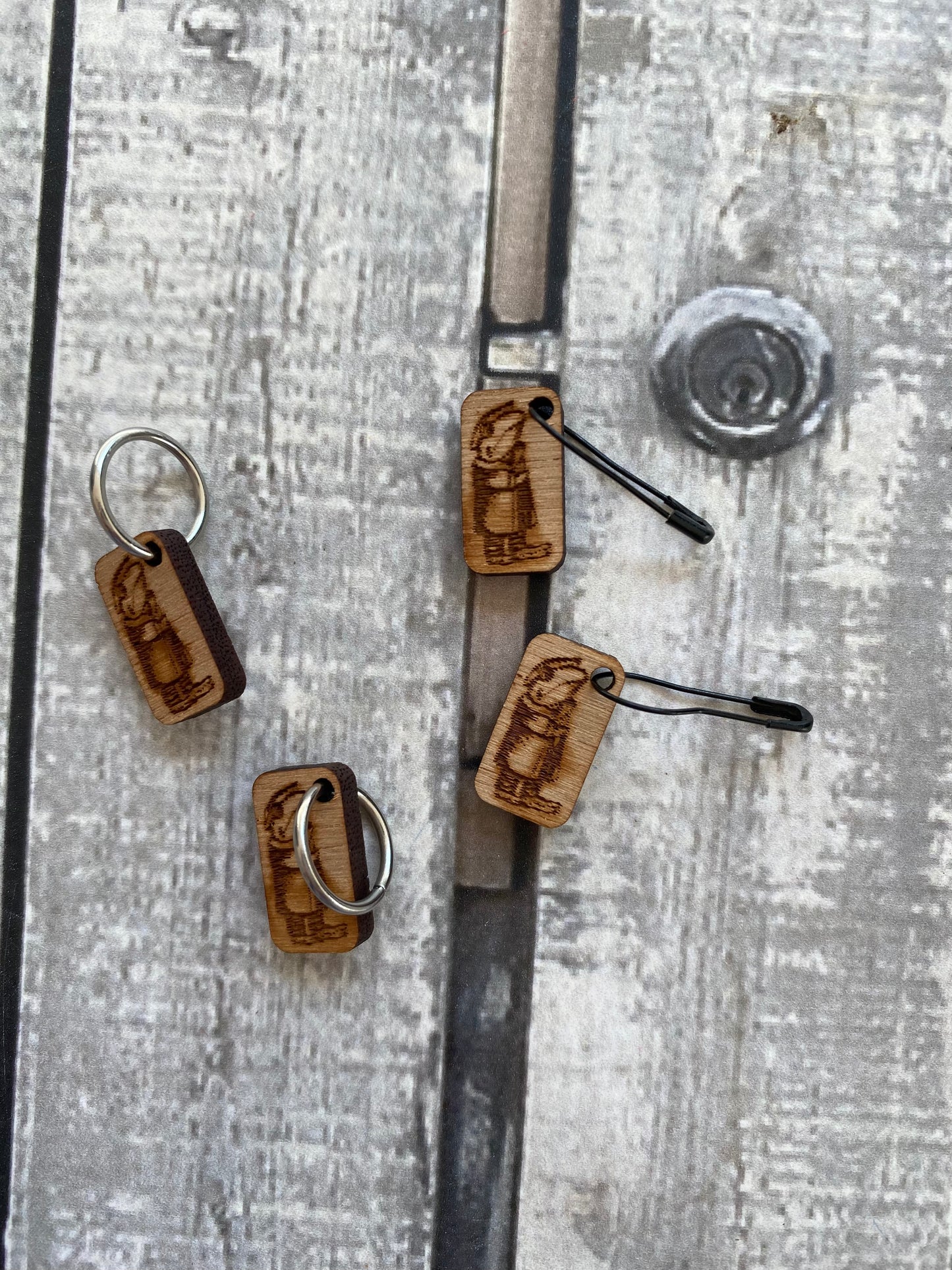 WOODEN STITCH MARKERS/PROGRESS KEEPERS from Dog Star Knits, The Olde Curiosity Shoppe, Toad Hollow Paper