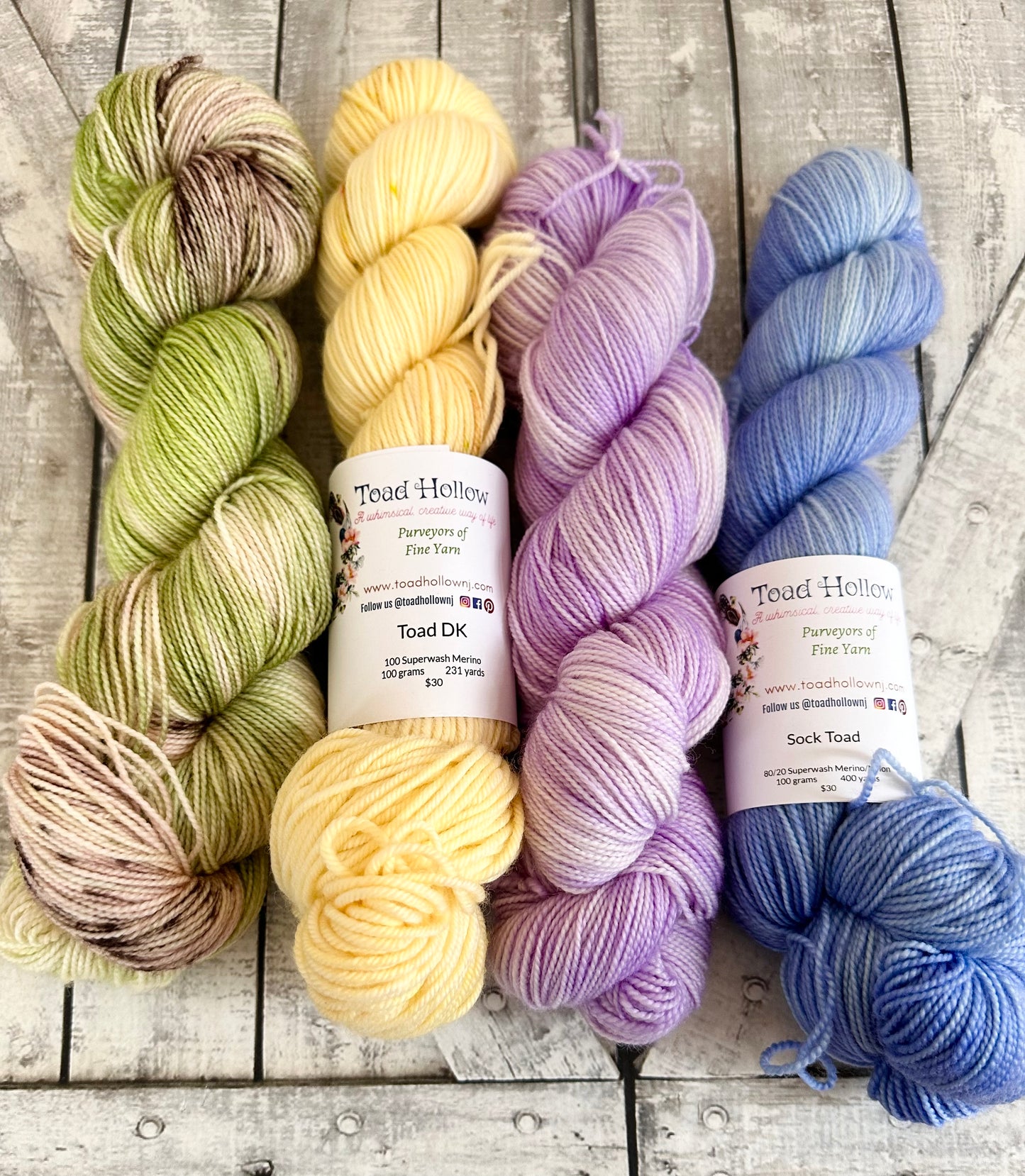4 SKEIN KIT 1, perfect for shawls and sweaters, Toad Hollow Yarns