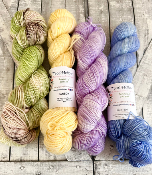 4 SKEIN KIT 1, perfect for shawls and sweaters, Toad Hollow Yarns