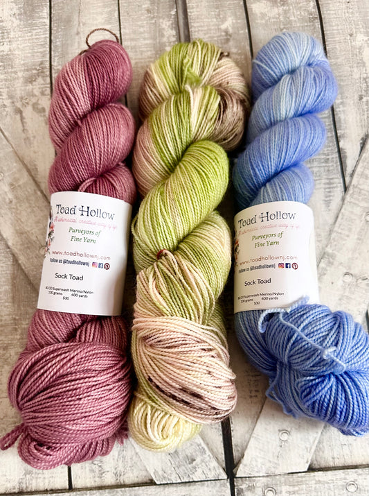 3 SKEIN KIT 2, perfect for shawls and sweaters, Toad Hollow Yarns