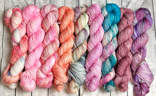 THE PINK COLLECTION Mini Skein collection, Toad Hollow Yarns
