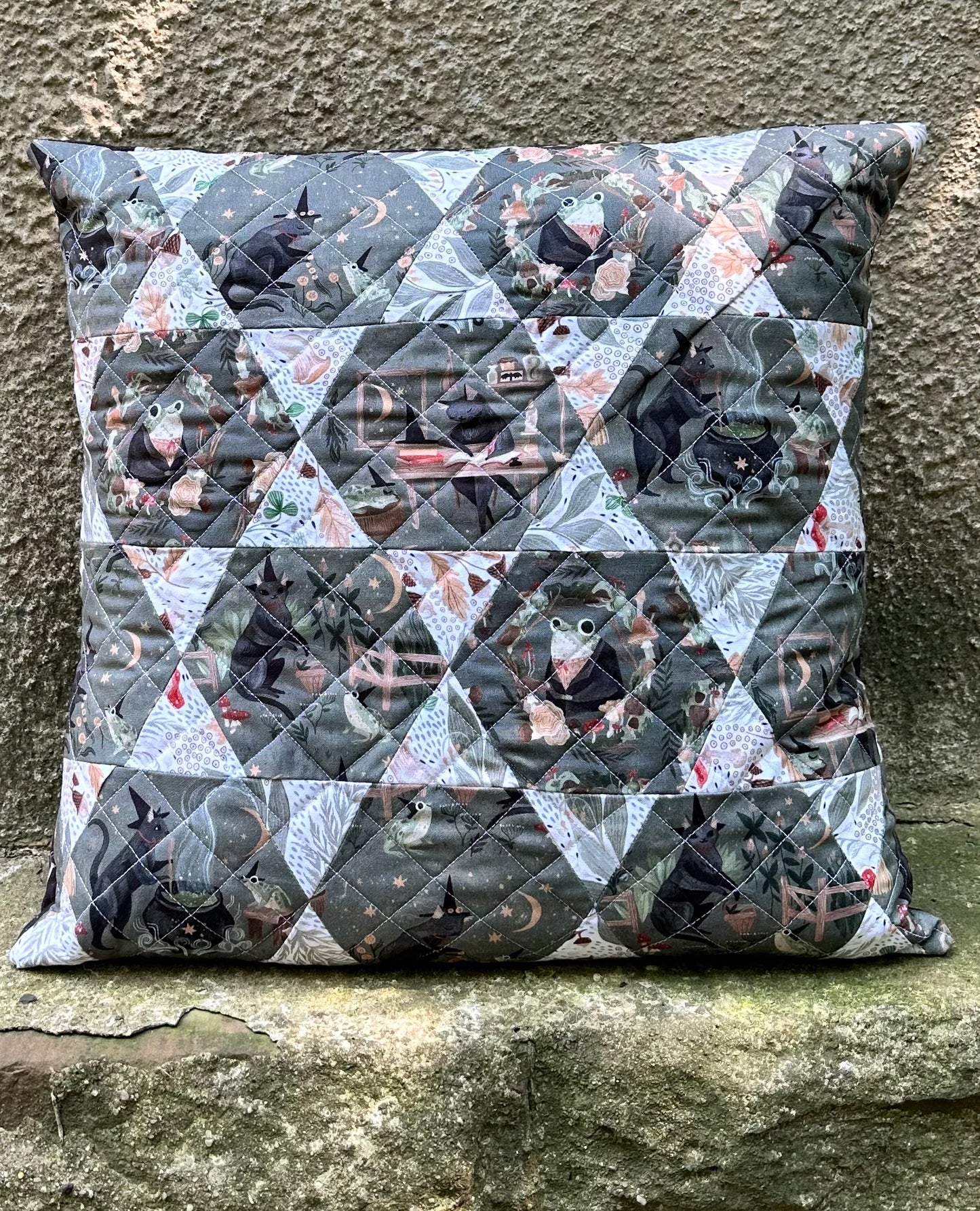 HALLOWEEN PILLOW, Goblincore by Dear Stella, Toad Hollow fabrics