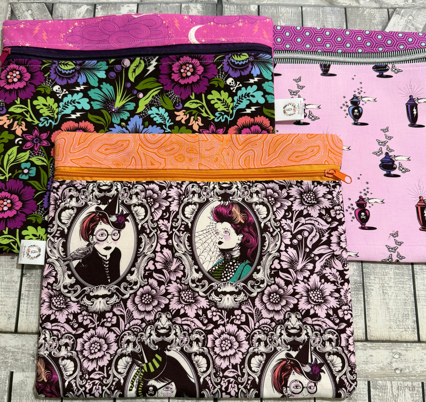 Zippered Cross Stitch Bag - NIGHTSHADE DEJA VU Project Bags - Toad Hollow Bags
