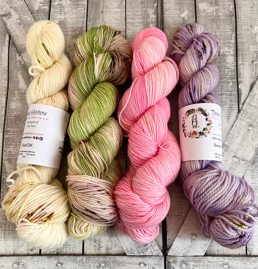 4 SKEIN KIT 3, perfect for shawls and sweaters, Toad Hollow Yarns