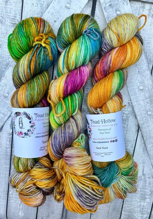 MARY ANDERSON - July WHO RUNS THE WORLD MONTHLY YARN CLUB, Hand Dyed Superwash Merino Yarn,Toad Hollow Yarns