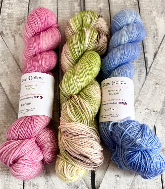 3 SKEIN KIT 3, perfect for shawls and sweaters, Toad Hollow Yarns