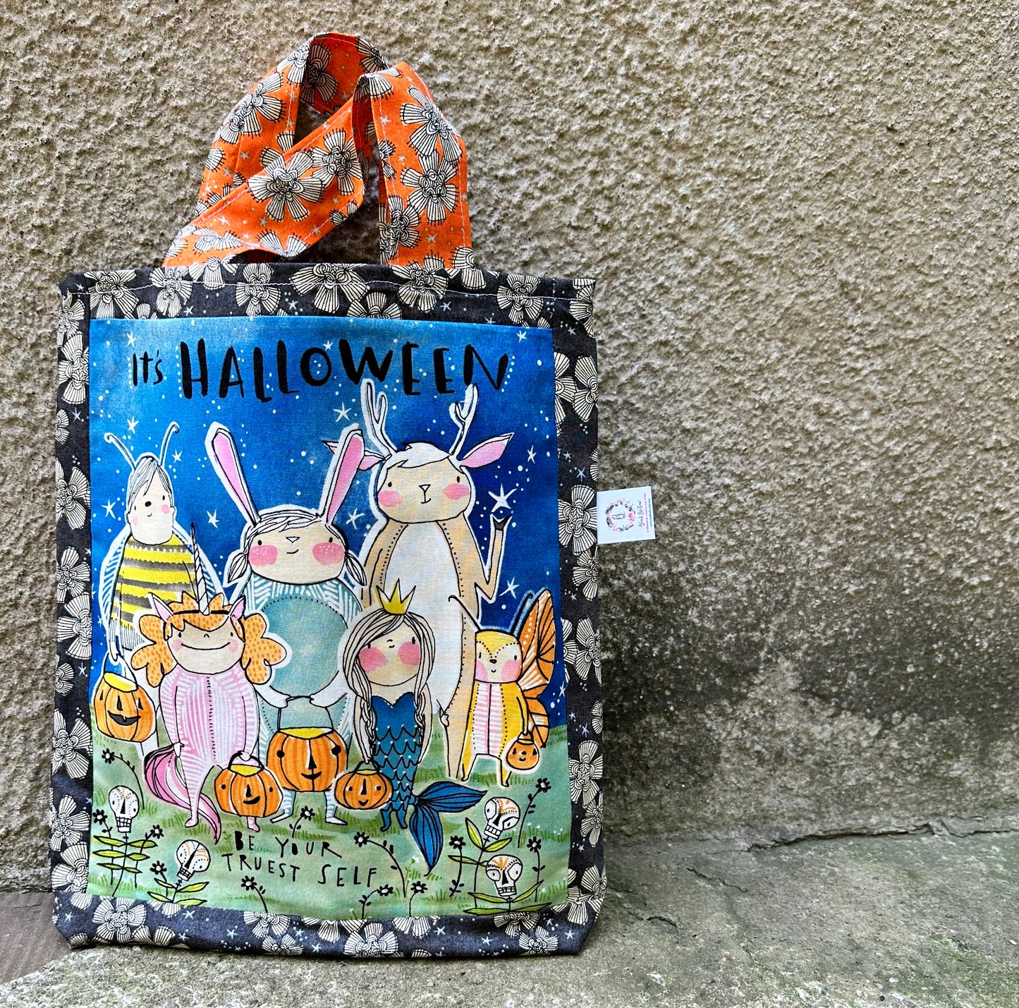 TRICK OR TREAT BAGS, Halloween bags,Tote Bags Knitting Bag, Project Bag