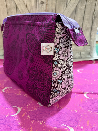 Large Knitting Bag in NIGHTSHADE DEJA VU  Project Bags - Toad Hollow Bags