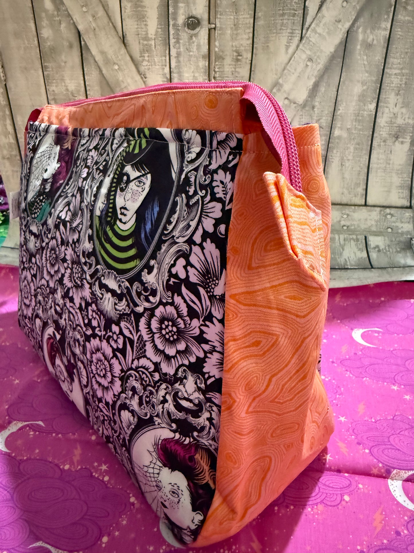 Large Knitting Bag in NIGHTSHADE DEJA VU  Project Bags - Toad Hollow Bags