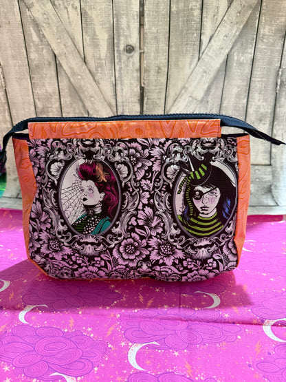 Medium Zippered Project Bags in NIGHTSHADE DEJA VU  - Toad Hollow Bags