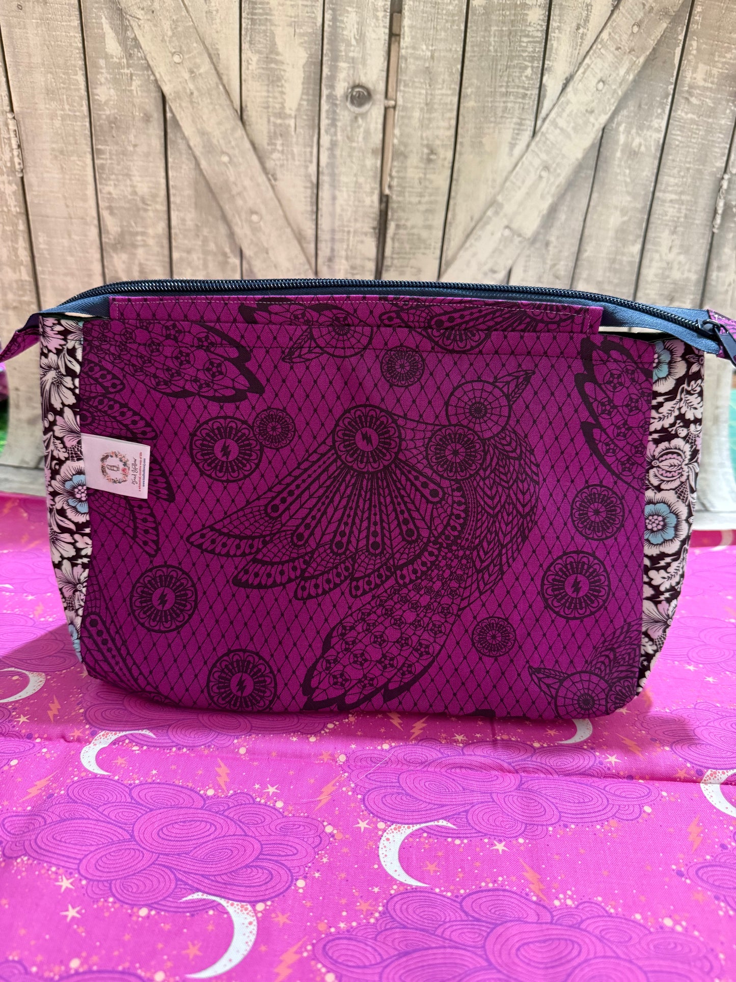 Medium Zippered Project Bags in NIGHTSHADE DEJA VU  - Toad Hollow Bags
