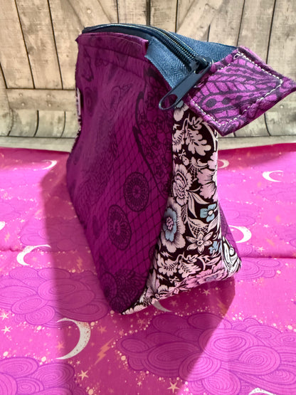 Medium Zippered Project Bags in NIGHTSHADE DEJA VU  - Toad Hollow Bags
