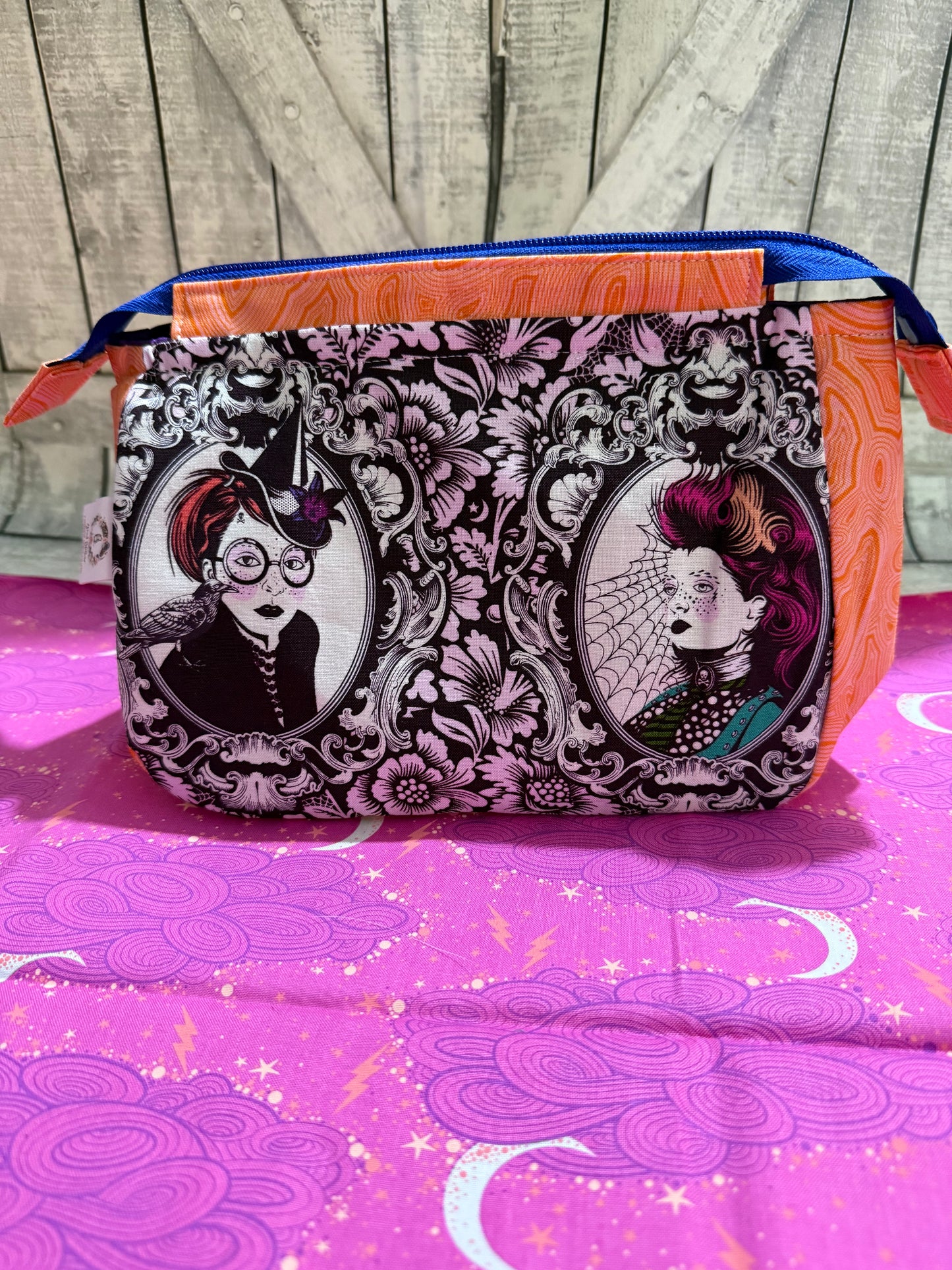Small Zippered Project Bags in NIGHTSHADE DEJA VU  - Toad Hollow Bags