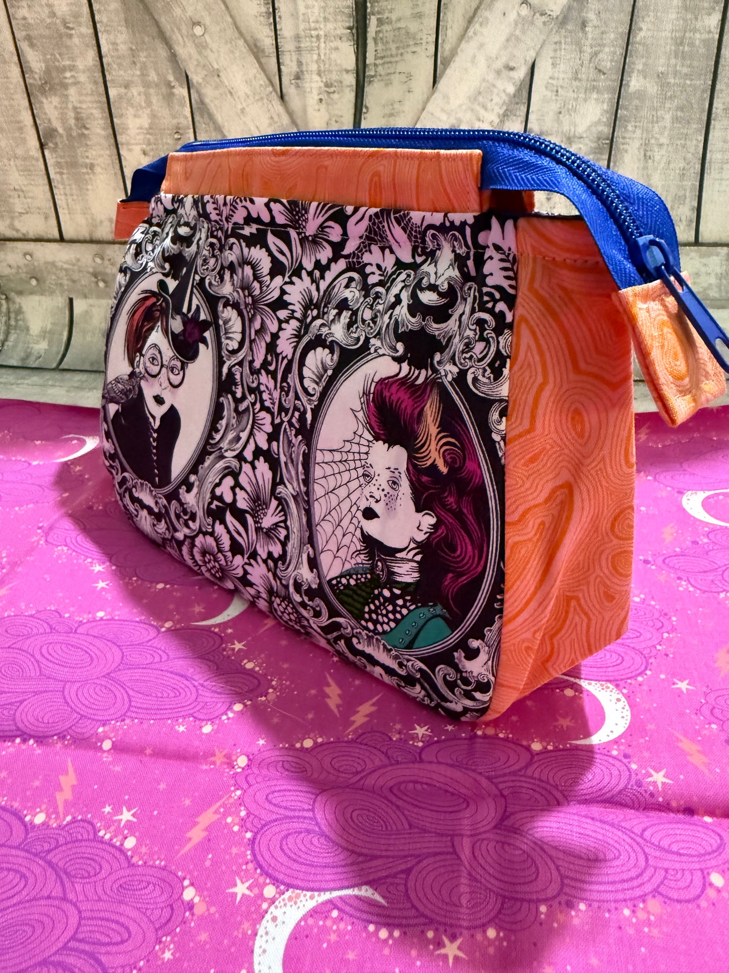 Small Zippered Project Bags in NIGHTSHADE DEJA VU  - Toad Hollow Bags