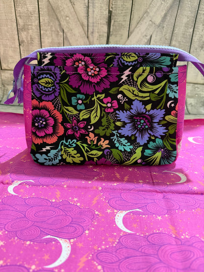 Small Zippered Project Bags in NIGHTSHADE DEJA VU  - Toad Hollow Bags