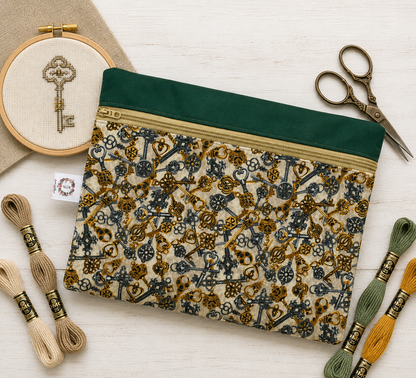 Zippered Cross Stitch Bag - ALTERNATIVE AGE - KEYS Project Bags - Toad Hollow Bags
