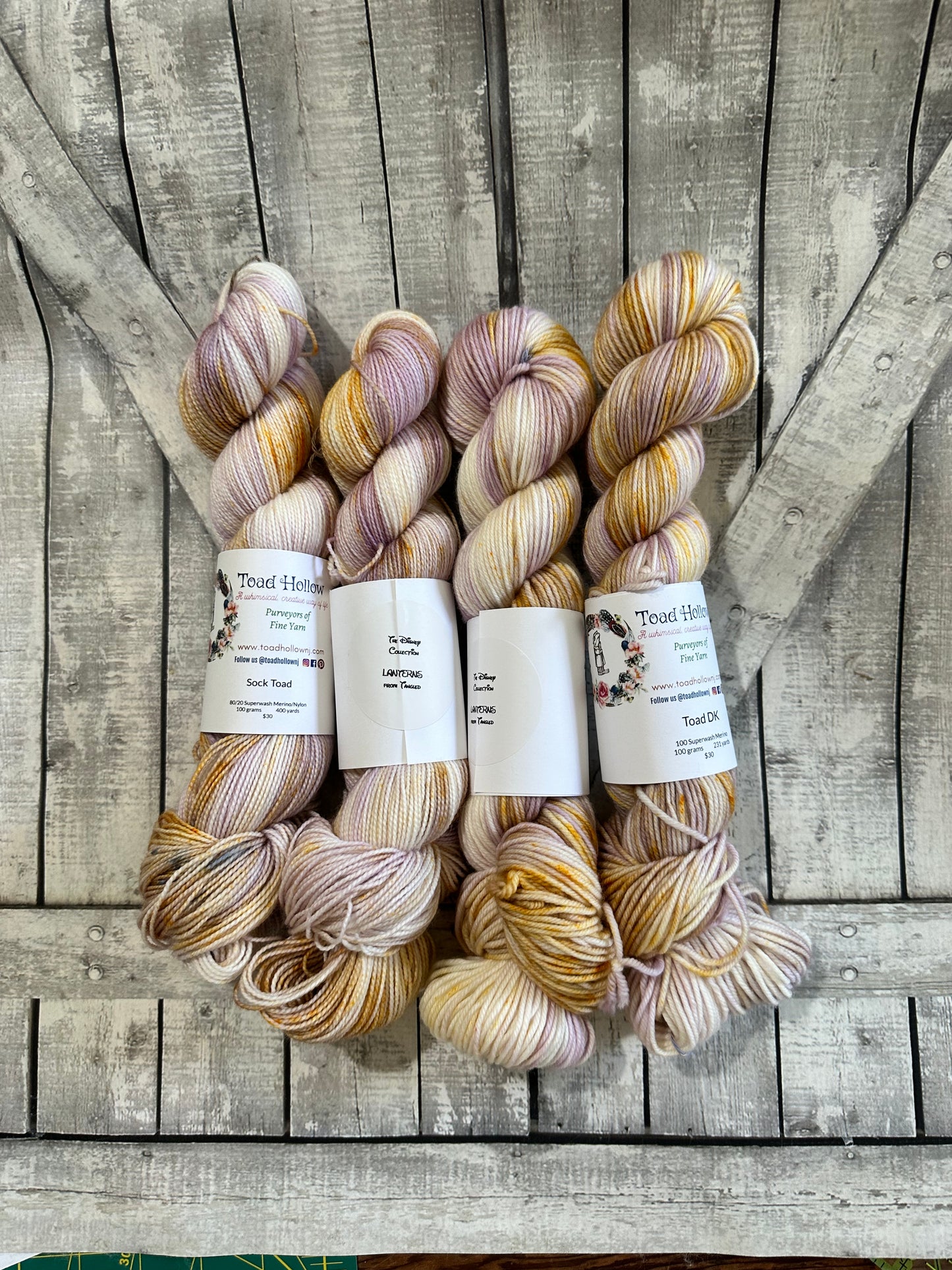 LANTERNS from Tangled, June’s Disney Yarn of the Month, Hand Dyed Superwash Merino Yarn,Toad Hollow Yarns