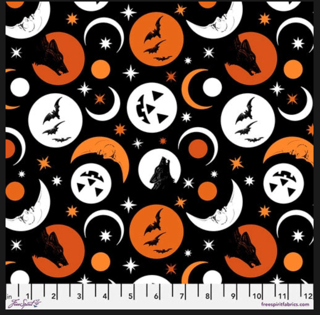 SCAREDY CAT ONE YARD BUNDLE (4 yards) by Rachel Hauer, 100% Cotton, Toad Hollow Fabrics