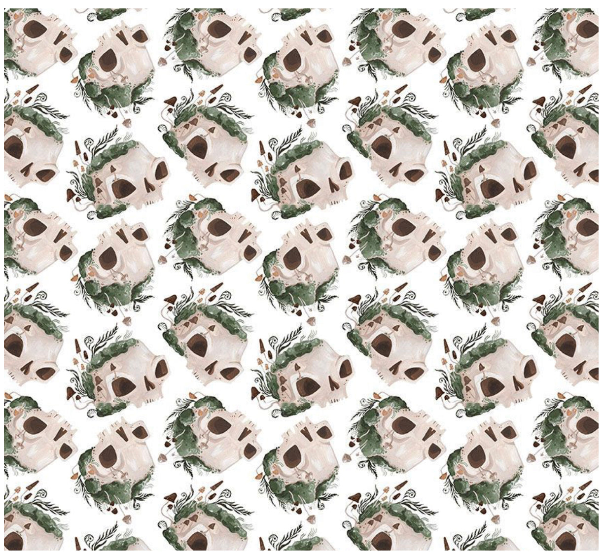 MOSSY SKULLS by Rae Ritchie for Dear Stella, 100% Cotton, Toad Hollow Fabrics