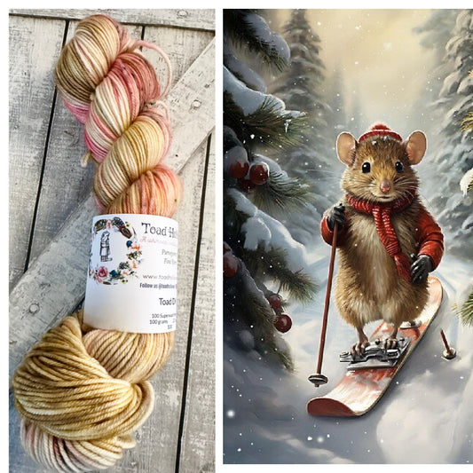 FELIPPE THE MOUSE, December’s DENIZENS OF THE HOLLOW YARN OF THE MONTH CLUB, Hand Dyed Superwash Merino Yarn,Toad Hollow Yarns