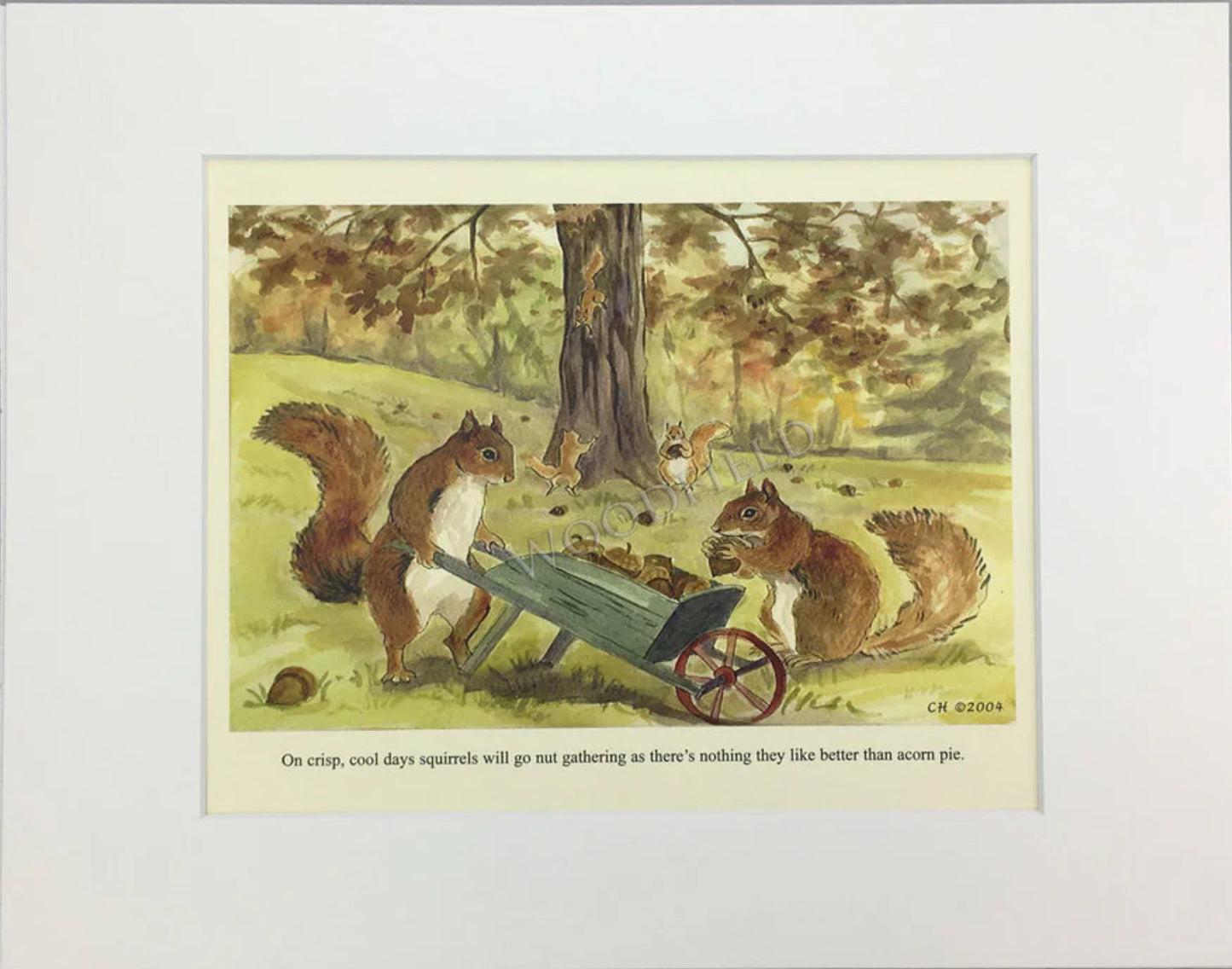 NUT GATHERING PRINT by Woodfield Press, The Olde Curiosity Shoppe, Toad Hollow