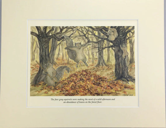 LEAF PILE PRINT by Woodfield Press, The Olde Curiosity Shoppe, Toad Hollow