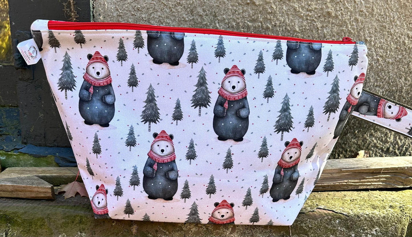 WINTER BEAR Christmas Wedge Project Bag