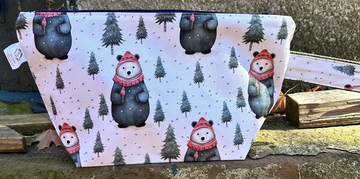 WINTER BEAR Christmas Wedge Project Bag