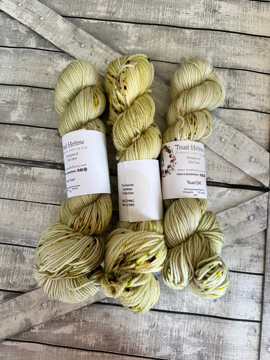 WEEPING WILLOW from our Secret Gardens Collection, Hand Dyed Superwash Merino Yarn,Toad Hollow Yarns