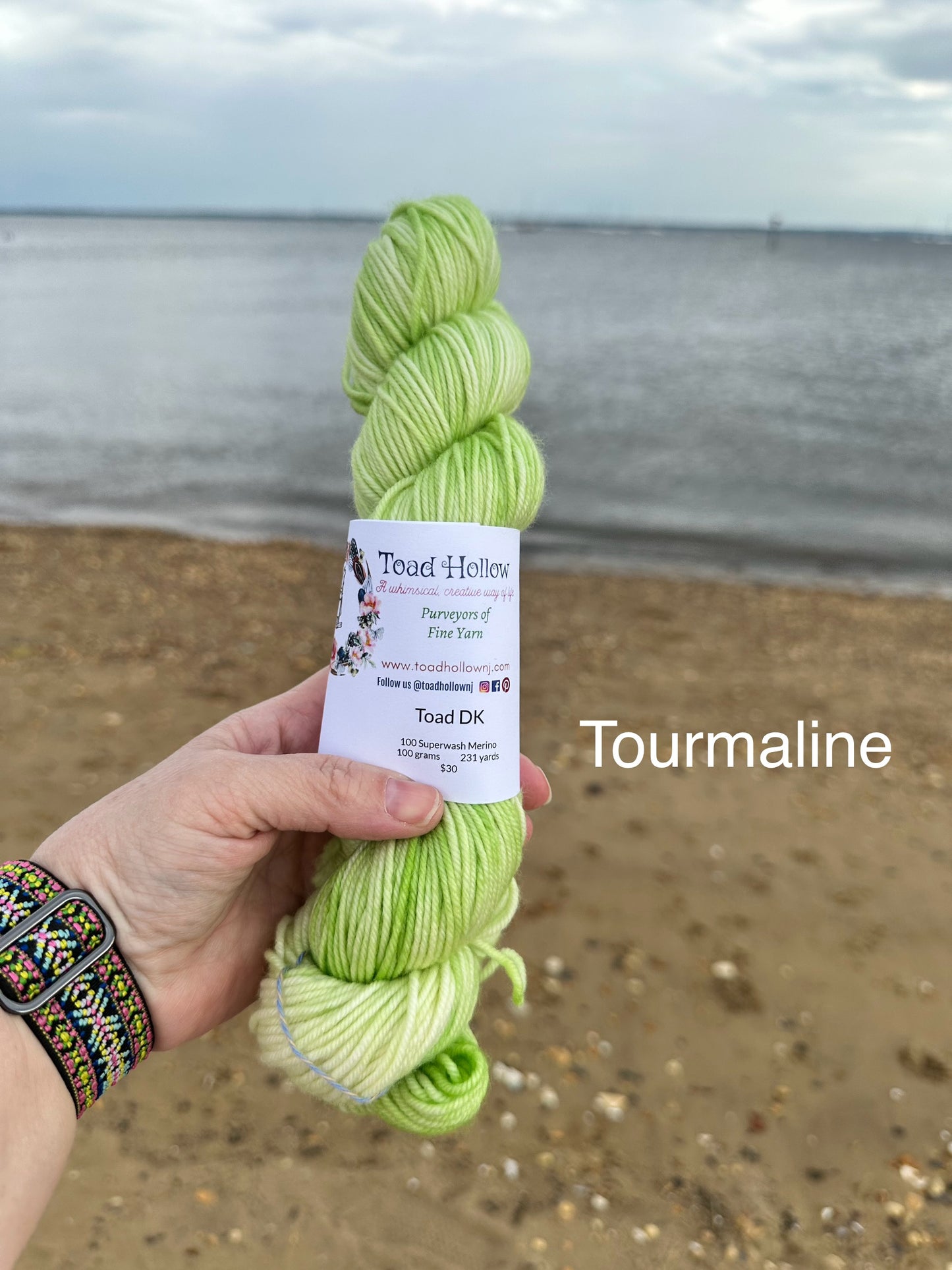 TOURMALINE from our Beachcomber Collection, Hand Dyed Superwash Merino Yarn,Toad Hollow Yarns