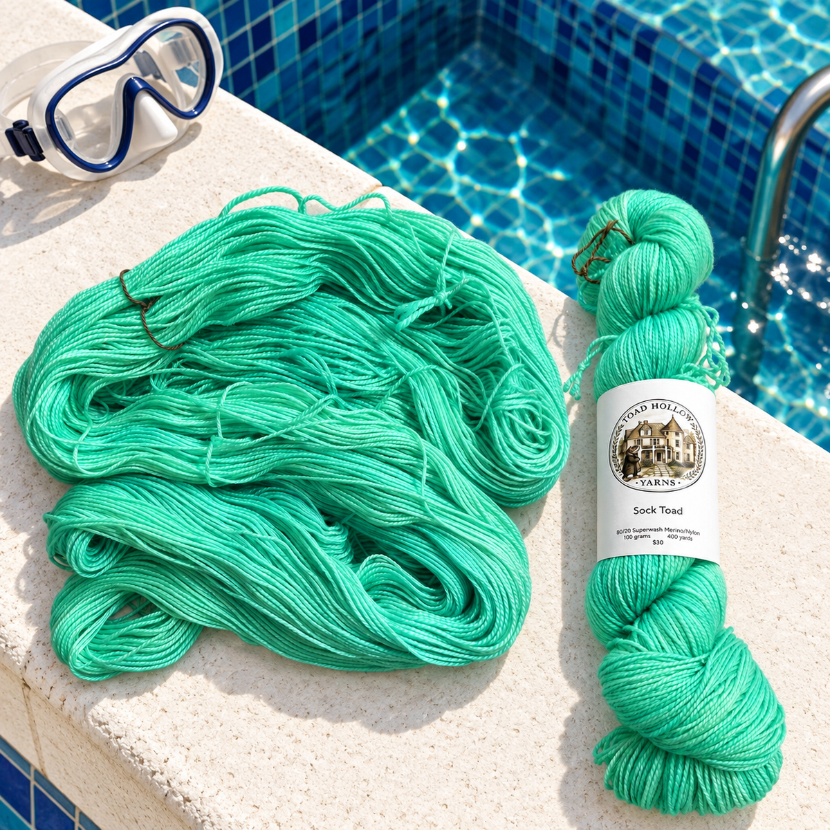 Into the Deep skeined and unspooled styled by the pool