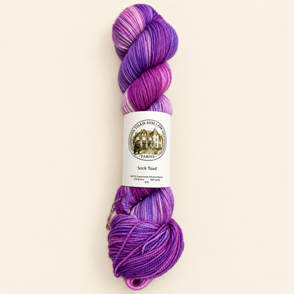 Jellyfish Guards is a pink/purple skein of yarn from our Pool Party Collection