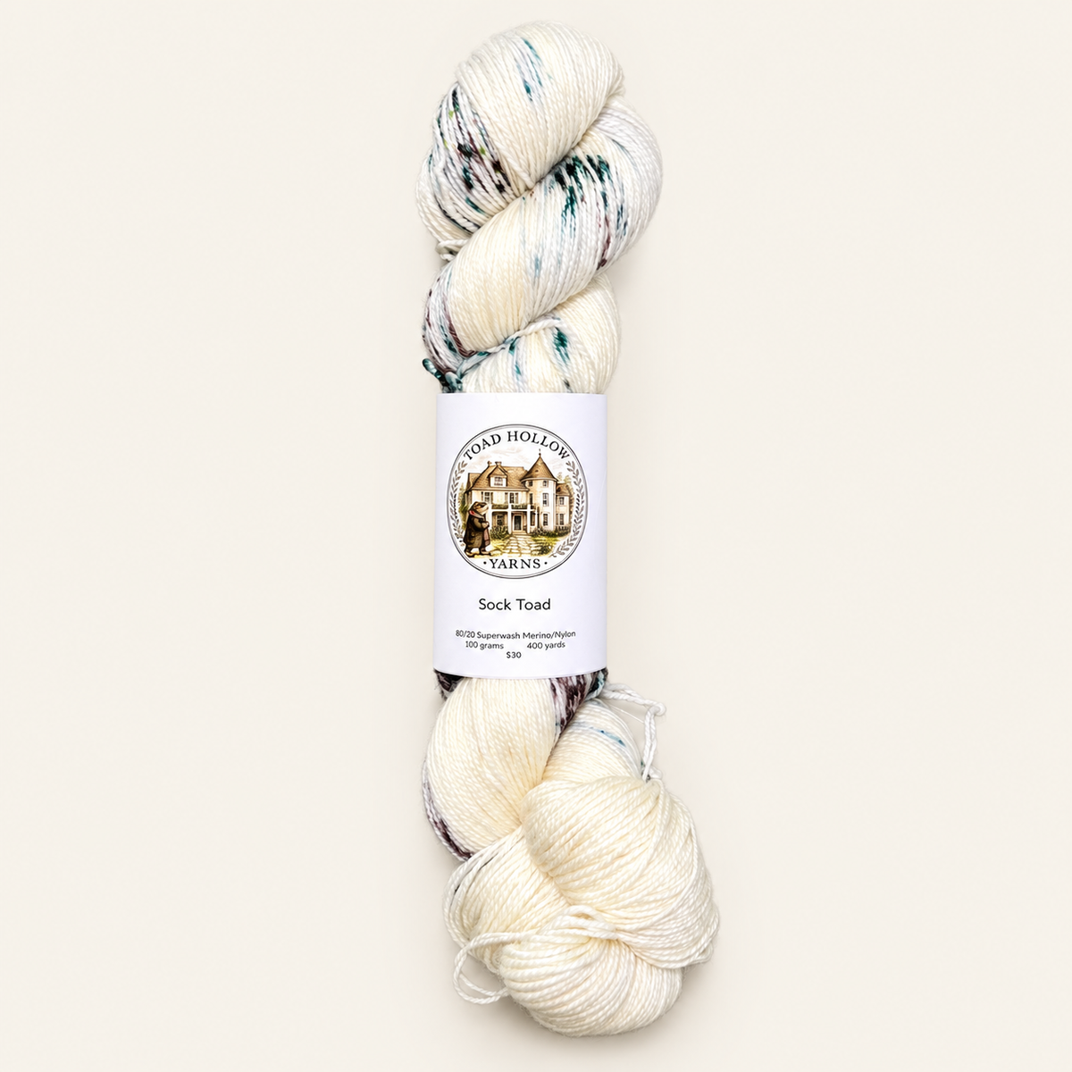 THE GREAT ALONE Hand-dyed yarn - cream yarn with woodland speckles from the Road Trip Collection|Fingering, DK, Worsted, and Bulky Superwash Merino yarn| Toad Hollow Yarns (Copy)