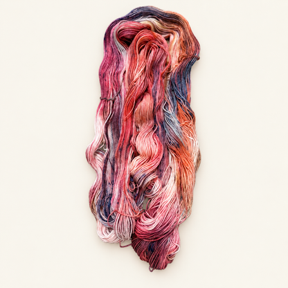 GARDEN STATE Hand-dyed yarn - Tomato red & blue variegated yarn from the Road Trip Collection|Fingering, DK, Worsted, and Bulky Superwash Merino yarn| Toad Hollow Yarns