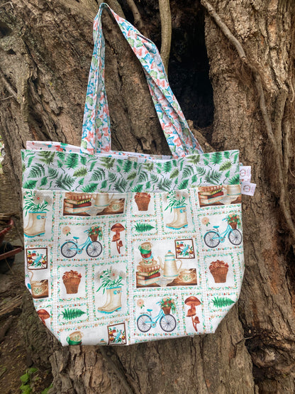 RURAL FANTASY Market Tote - Boots & Bikes, Toad Hollow Bags