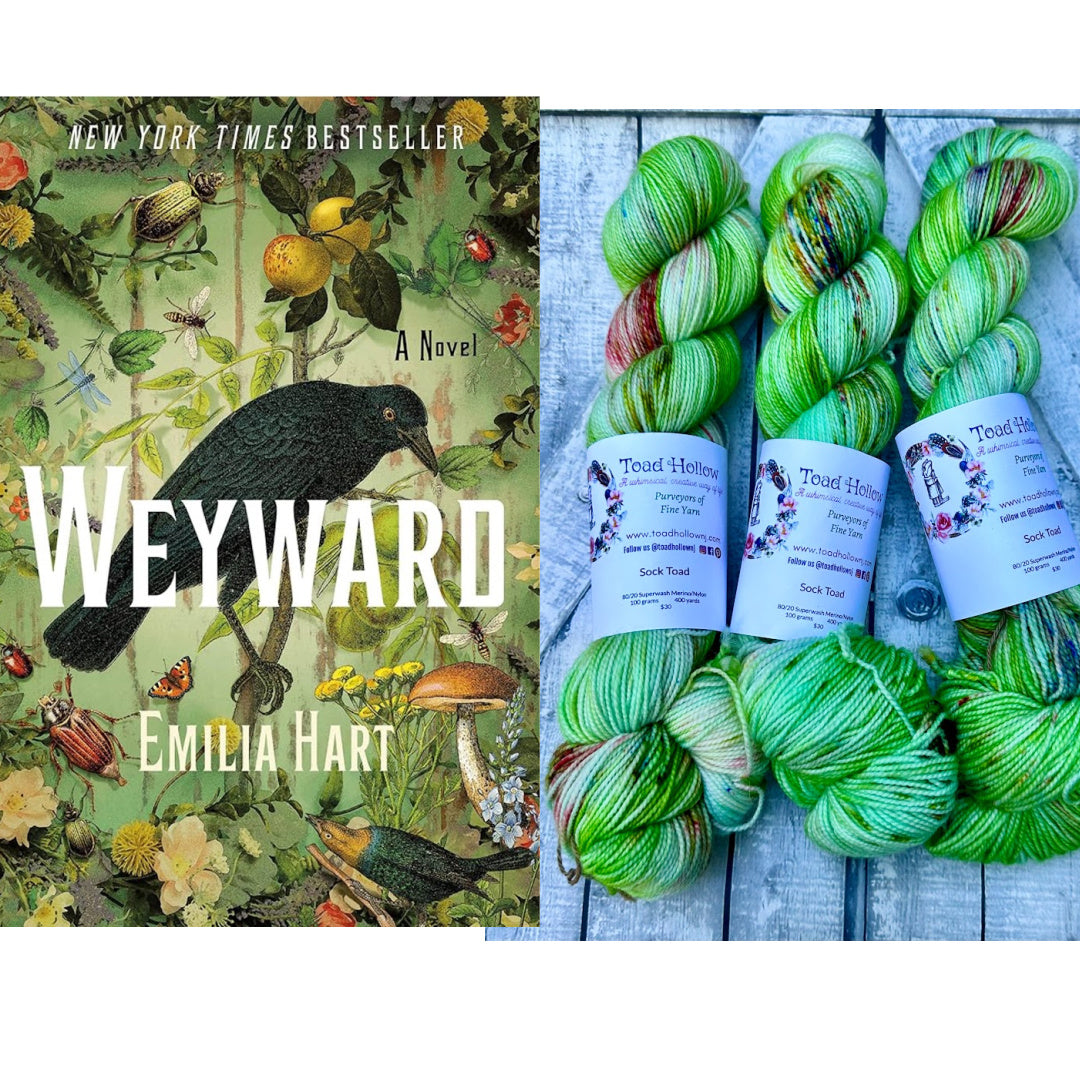 WEYWARD - Favorite Books Monthly Yarn Club, Hand Dyed Superwash Merino Yarn,Toad Hollow Yarns