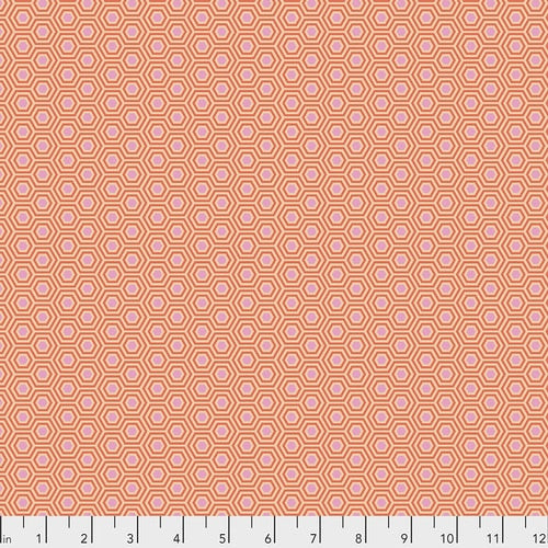 HEXY - PEACH BLOSSOM - True Colors by Tula Pink, 100% Cotton, Toad Hollow Fabrics