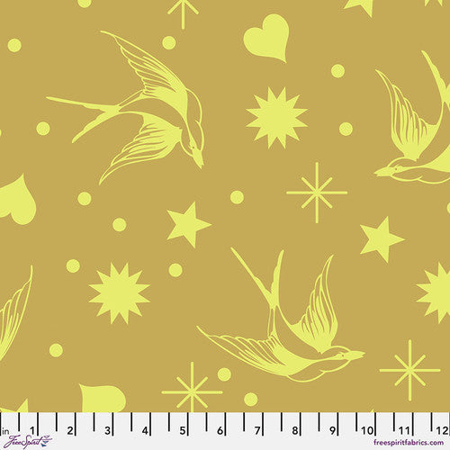 MOON BEAM - NEON FAIRY FLAKES from NEON TRUE COLORS COLLECTION by Tula Pink, 100% Cotton, Toad Hollow Fabrics