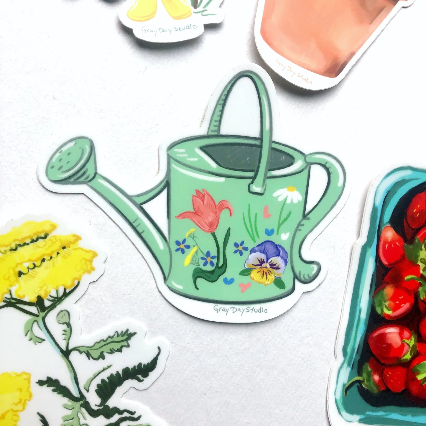 FLORAL WATERING CAN Vinyl Sticker