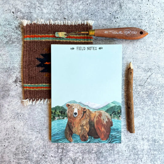 GLACIER GRIZZLY Notepad from Little Pine Artistry, The Olde Curiosity Shoppe