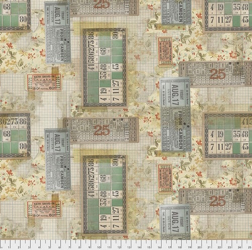 TOKENS - from Tim Holtz Eclectic Elements line - by Free Spirit Fabrics- 100% Cotton, Toad Hollow Fabrics