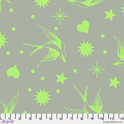 KARMA - NEON FAIRY FLAKES from NEON TRUE COLORS COLLECTION by Tula Pink, 100% Cotton, Toad Hollow Fabrics