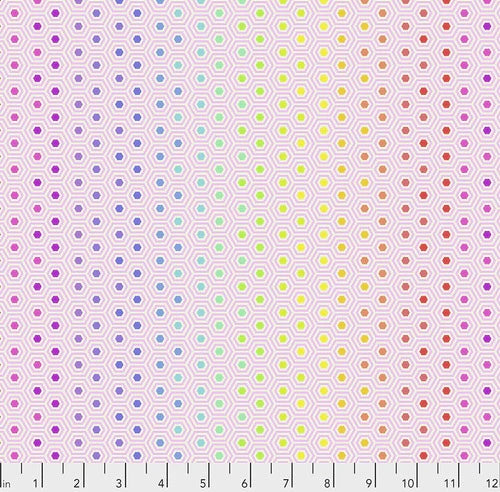 HEXY RAINBOW - SHELL - True Colors by Tula Pink, 100% Cotton, Toad Hollow Fabrics