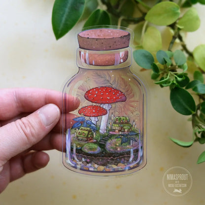 MUSHROOM TERRARIUM vinyl sticker from Nimasprout