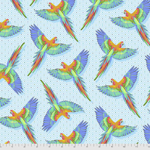 Macaw Ya Later - Cloud - DAYDREAMER by Tula Pink, 100% Cotton, Toad Hollow Fabrics