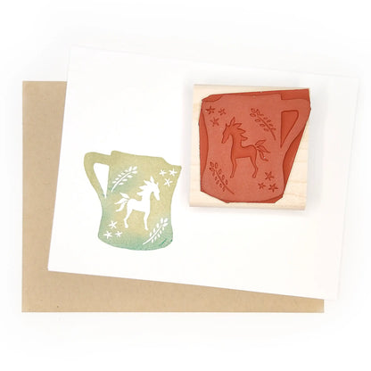 HORSE PITCHER rubber stamp, Peppercorn Paper, The Olde Curiosity Shoppe